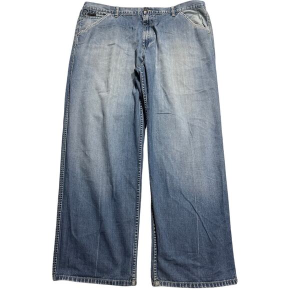 Y2K VTG Davoucci Jeans Wide Leg Baggy Skater Hip Hop Mens 44 x 33 (44 x 31) Blue - Picture 1 of 12